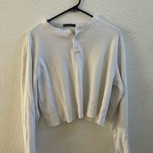 brandy melville cropped white thermal
